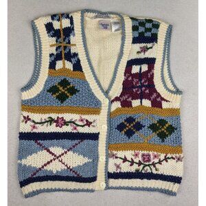 Huntington Ridge Women's Sweater Vest Vintage Hand-Knit Size Medium